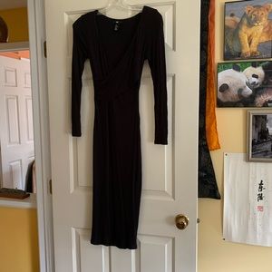 Sexy H&M faux wrap long sleeve dress stretchy XS